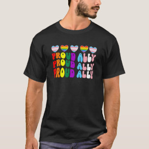 Camiseta Orgulho Ally Trans Rainbow Heart Flag Pride LGBT M