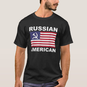 Camiseta Orgulho Americano de Bandeiras Russas