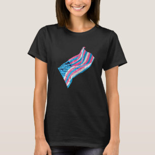 Camiseta Orgulho Americano Lgbt Trans Eua Bandeira Transsex