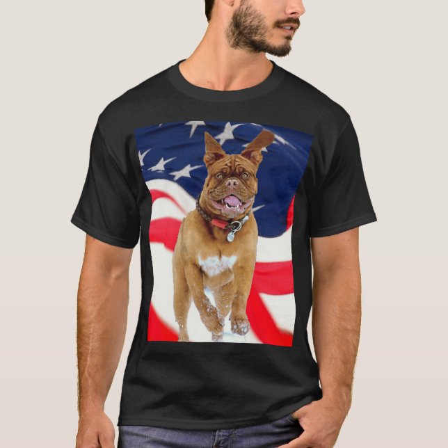 Camiseta Orgulho Americano Mastiff Francês (Frente)