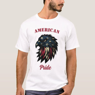 Camiseta Orgulho Americano, Patriótico Águia Azul Vermelha 