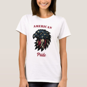 Camiseta Orgulho Americano, Patriótico Águia Azul Vermelha
