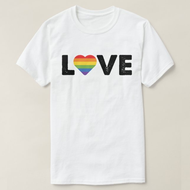 Camiseta Orgulho Amor Igualdade Gay Rainbow LGBTQ (Frente do Design)