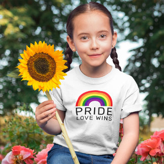 Camiseta Orgulho Amor Vence Arco-Íris Crianças