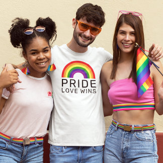 Camiseta Orgulho Amor Vence Arco-íris Masculino Branco