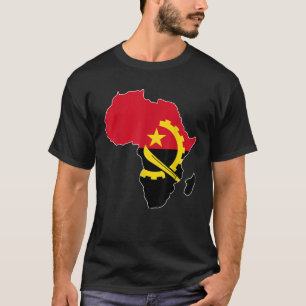 Camiseta Orgulho angolano Eu adoro Angola Bandeira África m