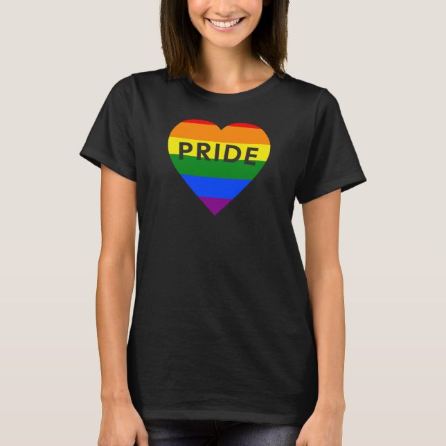 Camiseta Orgulho Arco-íris Coração (Frente)