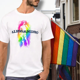 Camiseta Orgulho Arco-Íris Italiano Personalizado