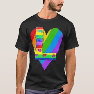 Camiseta Orgulho Arco-Íris - Letra L Nome Inicial Fila Mono