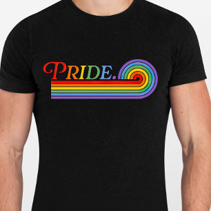 Camiseta Orgulho Arco-Íris LGBTQ Escuro Básico Masculino