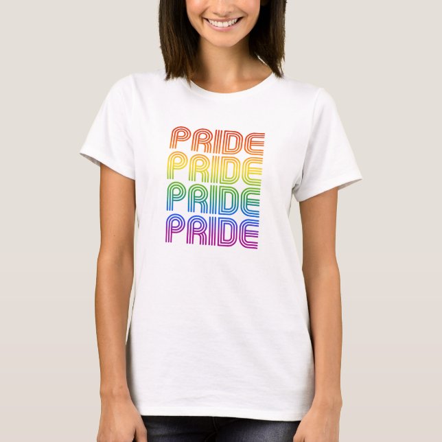 Camiseta Orgulho Arco-Íris Retro (Frente)