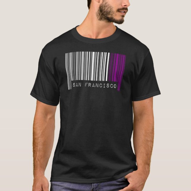 Camiseta Orgulho Asexual de Código de Barras de São Francis (Frente)