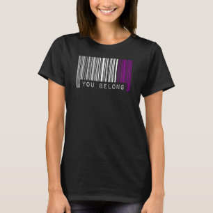 Camiseta Orgulho Asexual de Código de Barras Você Pertence
