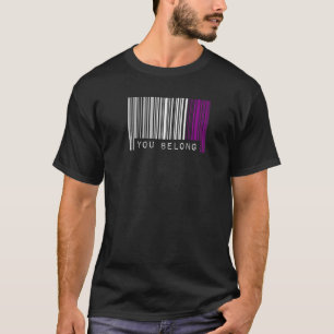 Camiseta Orgulho Asexual de Código de Barras Você Pertence 