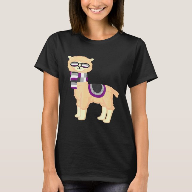Camiseta Orgulho Asexual Legal Llama com Orgulho Ace Sungla (Frente)