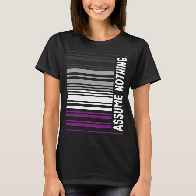 Camiseta Orgulho Asexual Orgulho Orgulho Código de Barras A (Frente)