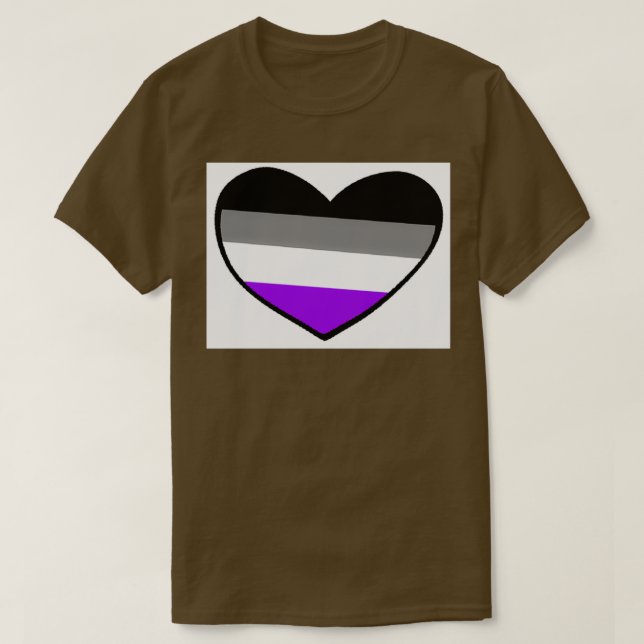 Camiseta Orgulho assexuado do coração LGBT (Frente do Design)