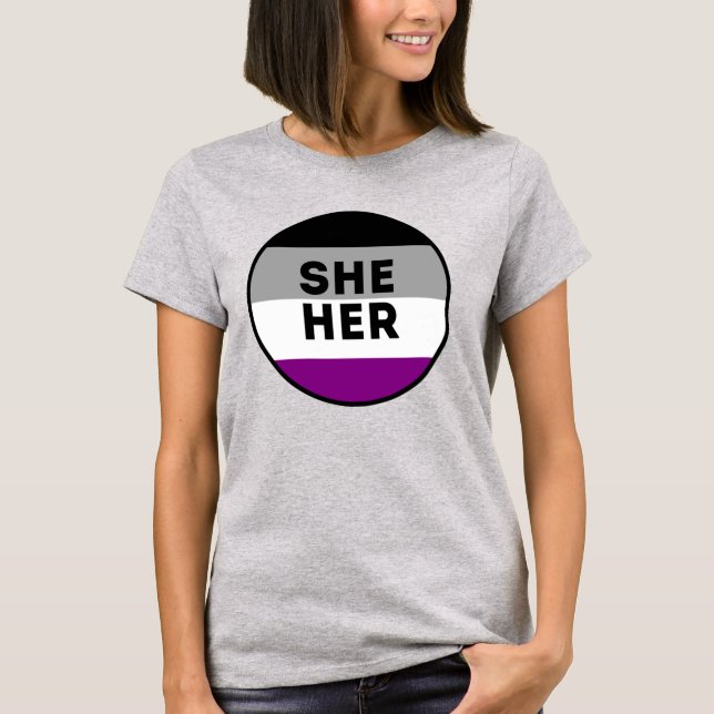 Camiseta Orgulho Assexual Ela/Dela (Frente)