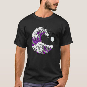 Camiseta Orgulho Assexual Onda Japonesa LGBTQ Bandeira Ace
