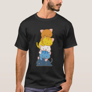 Camiseta Orgulho Aual Arótico Gatos Kawaii Lgbtq Aroace