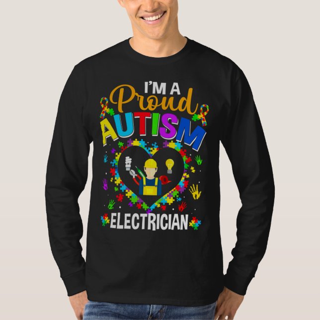 Camiseta Orgulho Autismo Elétrico Consciência Ama Autismo M (Frente)