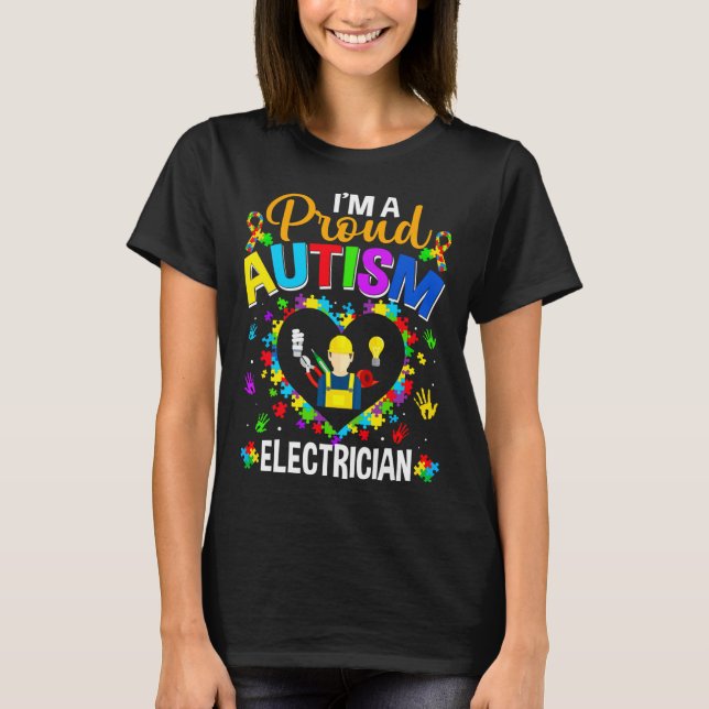 Camiseta Orgulho Autismo Elétrico Consciência Ama Autismo M (Frente)