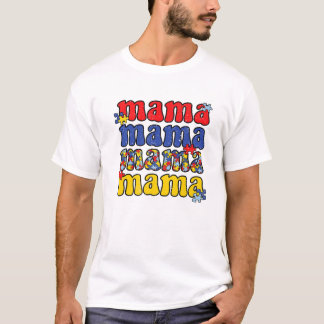 Camiseta Orgulho Autismo Mãe Mãe Mamãe de Consciência Autis