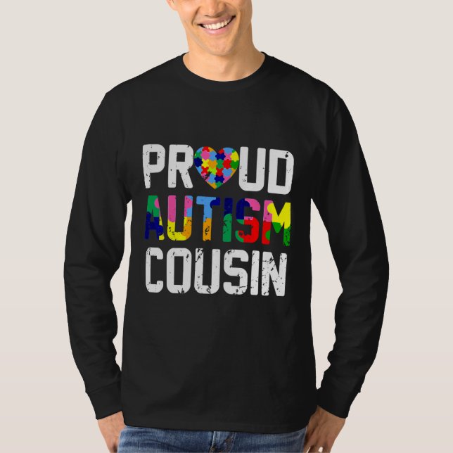 Camiseta Orgulho Autismo Primo Costume Autismo Consciência  (Frente)
