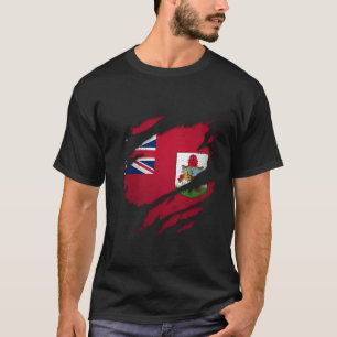 Camiseta Orgulho Bermudiano Torn Arremessou Bandeira Das Be