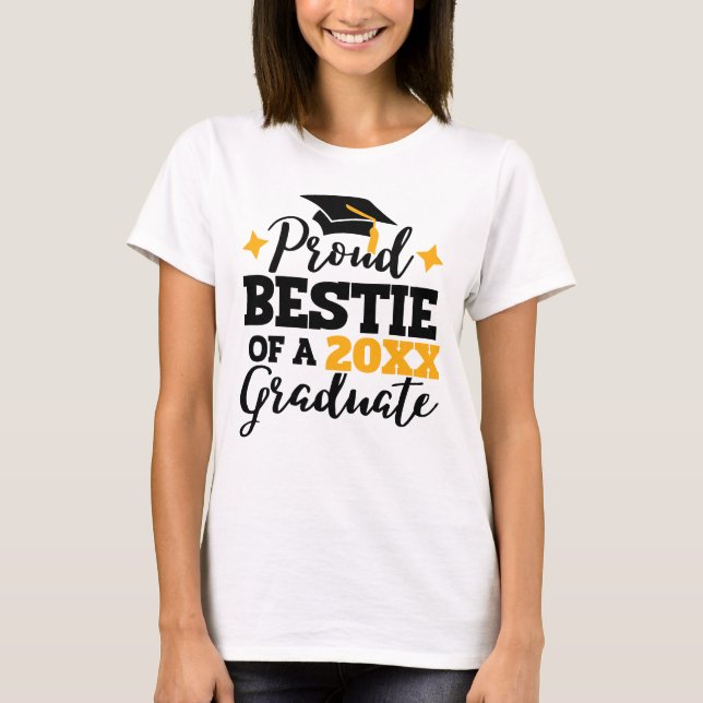 Camiseta Orgulho Bestie de uma mota de ouro negro de 2022 (Frente)