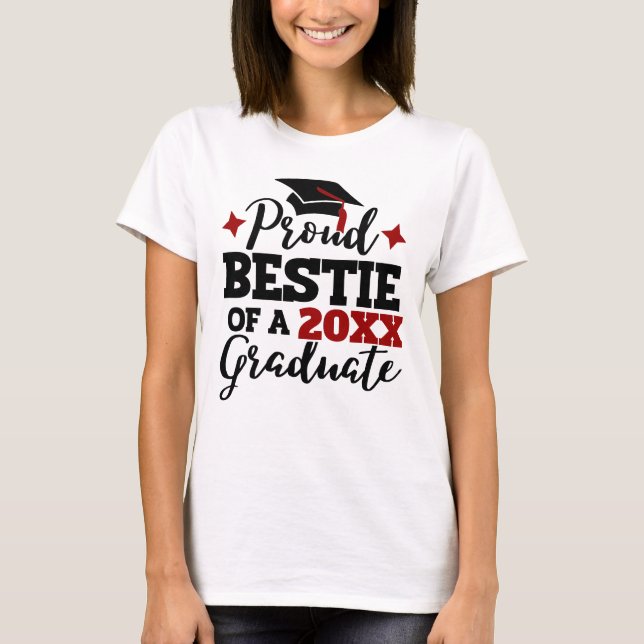 Camiseta Orgulho Bestie de uma tassel vermelho-formando 202 (Frente)
