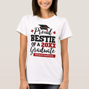 Camiseta Orgulho Bestie de uma tassel vermelho-formando 202