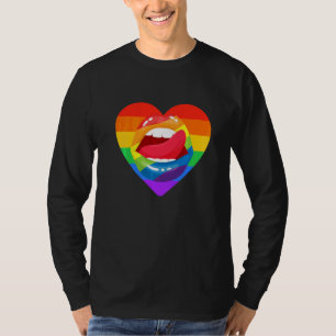 Camiseta Orgulho Bi LGBT Orgulhoso Bandeira Coração Lábios