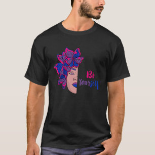 Camiseta Orgulho Bi Lgbtq Meia Face Borboleta Bissexualidad