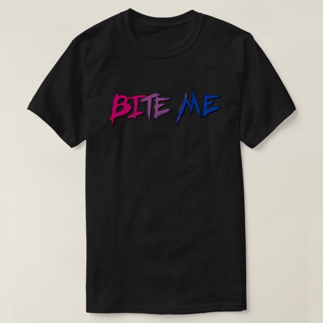 Camiseta Orgulho Bi Me Morda (Frente do Design)