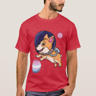 Camiseta Orgulho Bigender do Astronauta Corgi-233