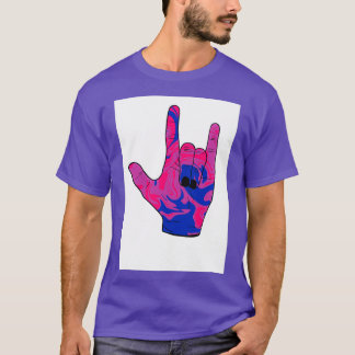 Camiseta Orgulho bissexual Amo-te a sigla americana Língua 