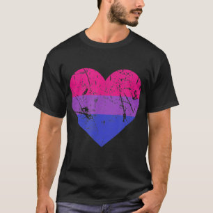 Camiseta Orgulho bissexual, bandeira LGBT, coração de amo