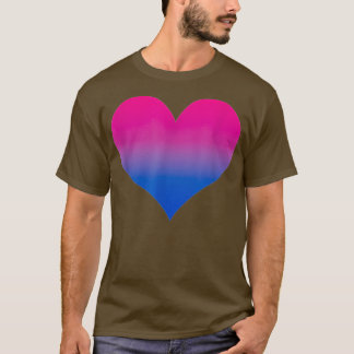 Camiseta Orgulho Bissexual Bi Sinalizador Coração Gradiente