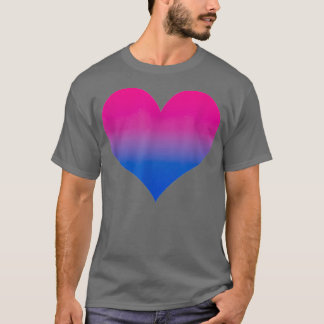 Camiseta Orgulho Bissexual Bi Sinalizador Coração Gradiente