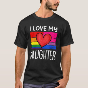 Camiseta Orgulho Bissexual LGBT Eu Amo Minha Filha Bi Heart