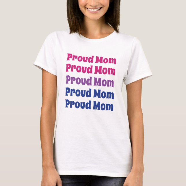 Camiseta Orgulho Bissexual LGBTQ Orgulho Orgulhoso Mãe Repe (Frente)
