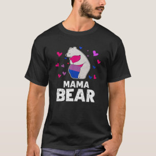 Camiseta Orgulho Bissexual Mama Bear Bi Flag LGBTQ Mãe Ally
