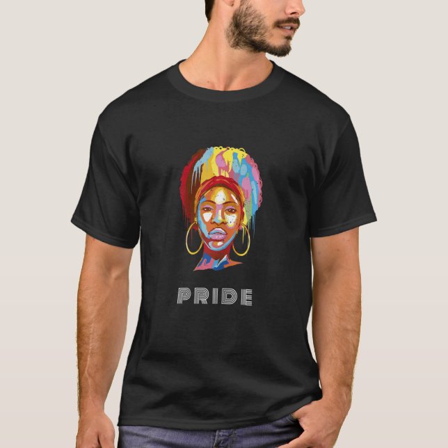 Camiseta Orgulho Black Beauty Rainha Afro Hair Melanin Desi (Frente)