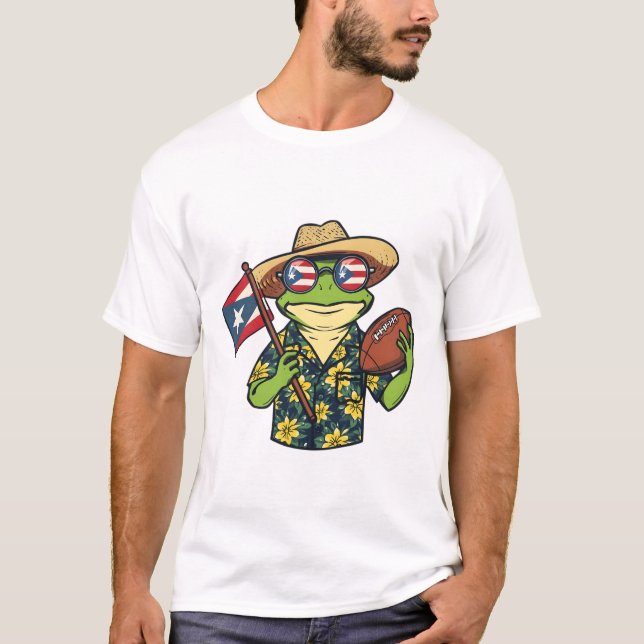 Camiseta Orgulho Boricua do Sapo Coquí da Companhia de Fute (Frente)