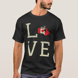 Camiseta Orgulho Canadense de Veias de Coração Canadá Bande