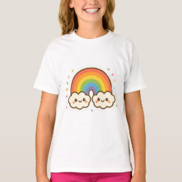 Camiseta Orgulho Colorido do Arco-Íris Kawaii