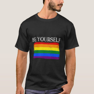 Camiseta Orgulho Colorido Lgbt Sinalizador Arco-Íris Seja V