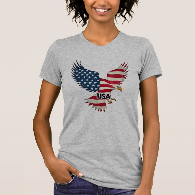 Camiseta Orgulho com Bandeira Americana Patriótica (Frente)