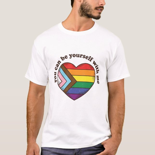 Camiseta Orgulho Coração Você Pode Ser Você Mesmo  (Frente)